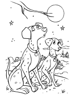 A coloring page of 101 dalmatians